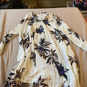 Free People Long Sleeve Dress White and Purple